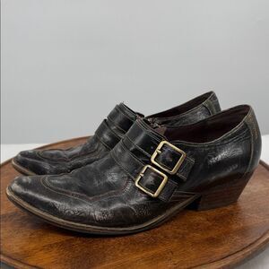 Soffia Shoes Wm 41 (US 9.5 ) Lucille Black Leather Embossed Monk Bootie Cool